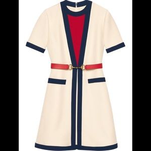 GUCCI Belted Wool Silk Dress Size 38 $3400